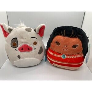 Squishmallows Disney Moana and Pua Pig NWT 8" Set Soft Plush